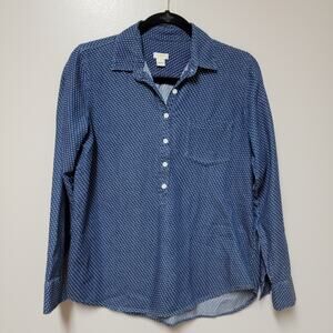JCREW  Pullover half button down cotton Blouse Size small